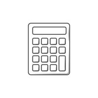 símbolo de línea de icono de calculadora vector