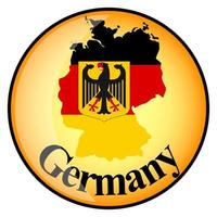 botón naranja con los mapas de imagen de Alemania vector