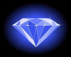 diamante azul facetado vector