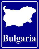 sign as a white silhouette map of Bulgaria vector