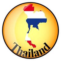 orange button with the image maps of Thailand vector