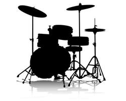 Black silhouette drum-type installation vector