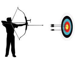 Sports marksman from onions on a target vector