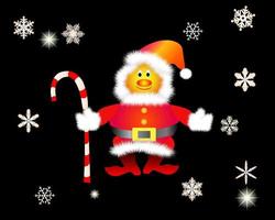 Santa Claus on a black background with snowflakes vector