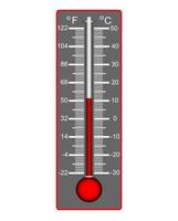 termómetro para medir la temperatura en un fondo blanco vector