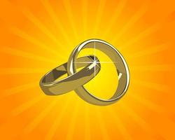 wedding gold rings vector