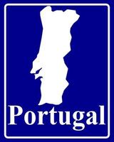 sign as a white silhouette map of Portugal vector