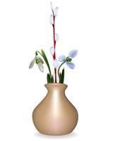 spring still life on white background vector