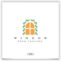 hoja ventana logo premium elegante plantilla vector eps 10