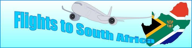 Banner with the inscription Flights to South Africa vector