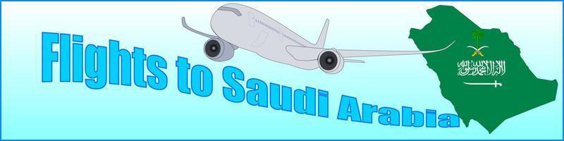 pancarta con la inscripción vuelos a arabia saudita vector