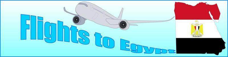 Banner with the inscription Flights to Egypt vector