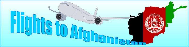 Banner with the inscription Flights to Afghanistan vector