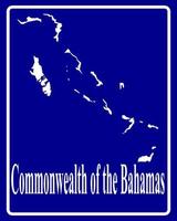 firmar como un mapa de silueta blanca de la mancomunidad de las bahamas vector