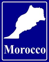 sign as a white silhouette map of Morocco vector