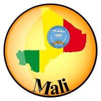 orange button with the image maps of Mali vector