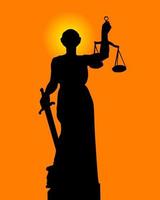 Silhouette of a statue of justice vector