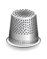 metal thimble, a tailor on white background vector