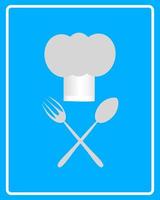 icono de sombrero de chef blanco vector