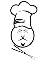 Figure Chef with chopsticks vector