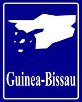 sign as a white silhouette map of Guinea-Bissau vector
