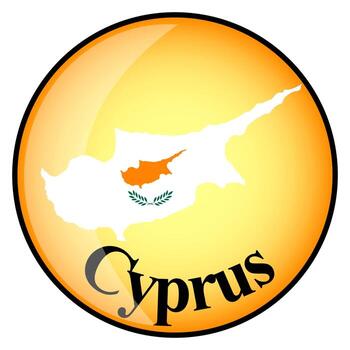 orange button with the image maps of Cyprus vector