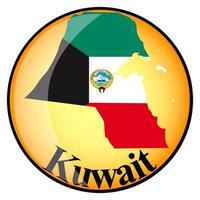 orange button with the image maps of Kuwait vector