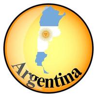 orange button with the image maps of Argentina vector