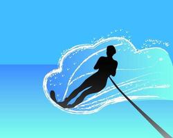water-skier sliding on the water surface vector