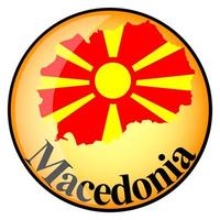 botón naranja con los mapas de imagen de macedonia vector