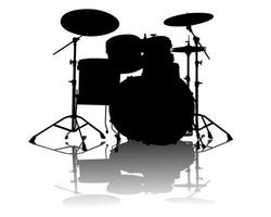 Black silhouette of drum-type installation vector