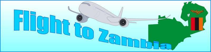 pancarta con la inscripción vuelo a zambia vector