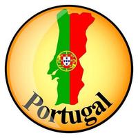 orange button with the image maps of Portugal vector