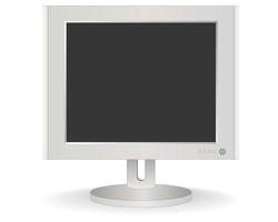 monitor de computadora sobre un fondo blanco vector