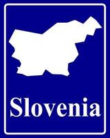 sign as a white silhouette map of Slovenia vector