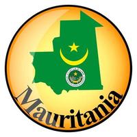 botón naranja con los mapas de imagen de mauritania vector