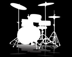 White silhouette of drum-type installation vector