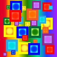 Squares in poured colour of a rainbow vector
