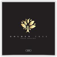 Golden tree logo premium elegant template vector eps 10