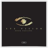 dibujo a mano oro ojo visión diseño logo premium elegante plantilla vector eps 10