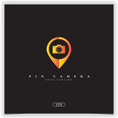 pin camera logo premium elegant template vector eps 10