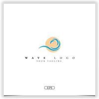 Ocean water wave logo premium elegant template vector eps 10