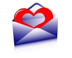 Post envelope with a heart on a white background vector