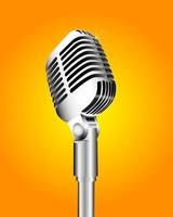 Silvery aluminum microphone vector