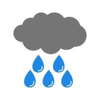 Rain Cloud Flat Multicolor Icon vector