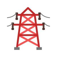 Power Line Flat Multicolor Icon vector