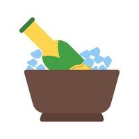 Champagne Bottle Flat Multicolor Icon vector