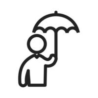 Holding umbrella Line Icon vector