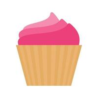 muffin de crema plana icono multicolor vector