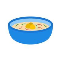 sopa de bolas de masa hervida plana icono multicolor vector